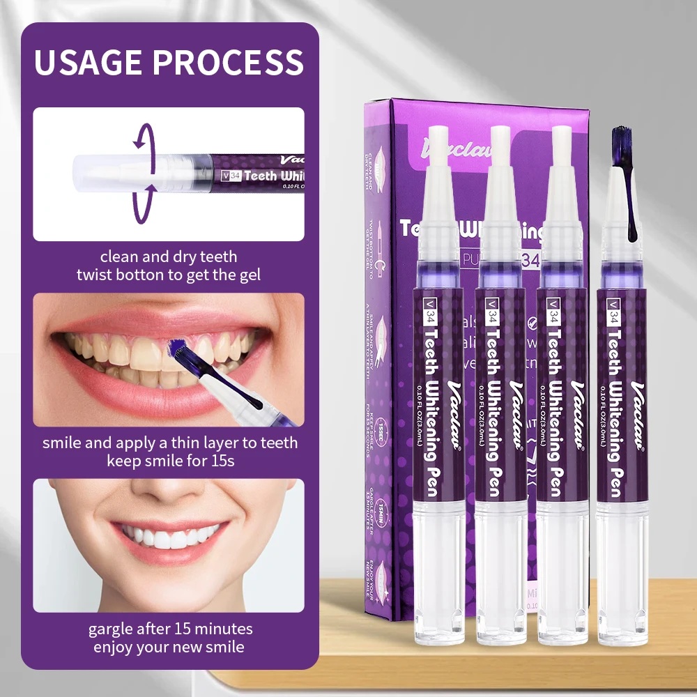 Vaclav V34 Purple teeth whiten - огляд і ціна Teeth Whitening Levels